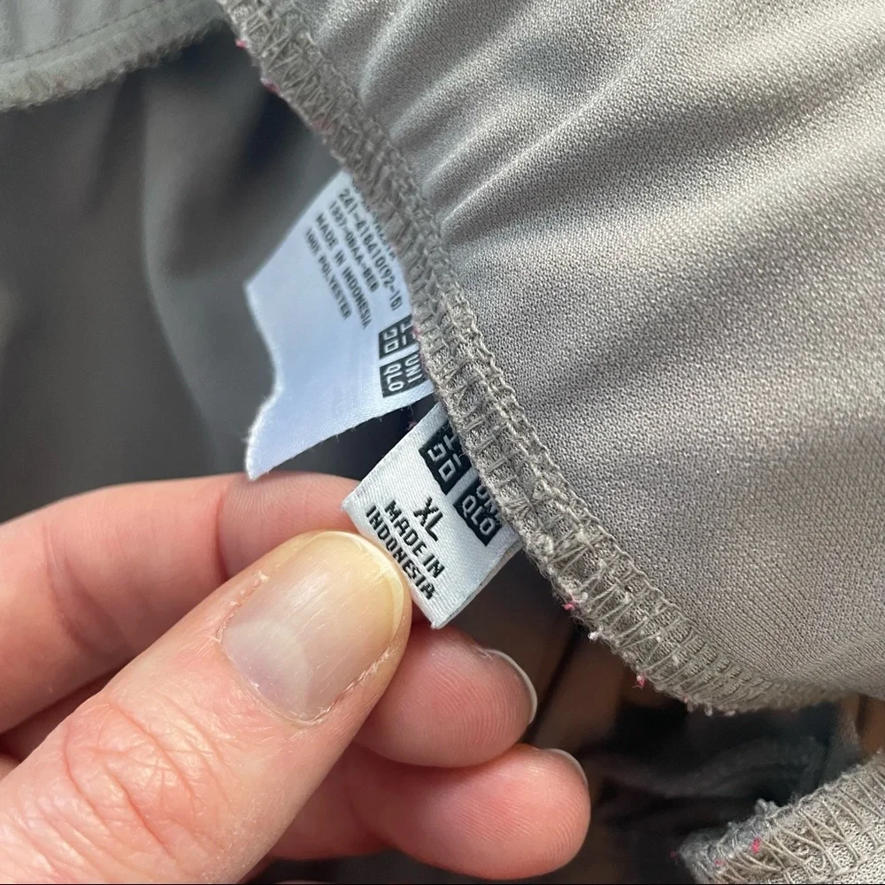 Uniqlo Gray Greenish Gaucho Wide Leg Stretch Flowy Pants Capris Elastic XL - Picture 8 of 12